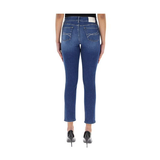 Retro Jeans Donna vestibilità slim con strass applicati sul retro