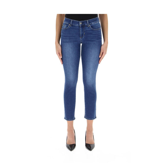 Jeans Donna vestibilità slim con strass applicati sul retro