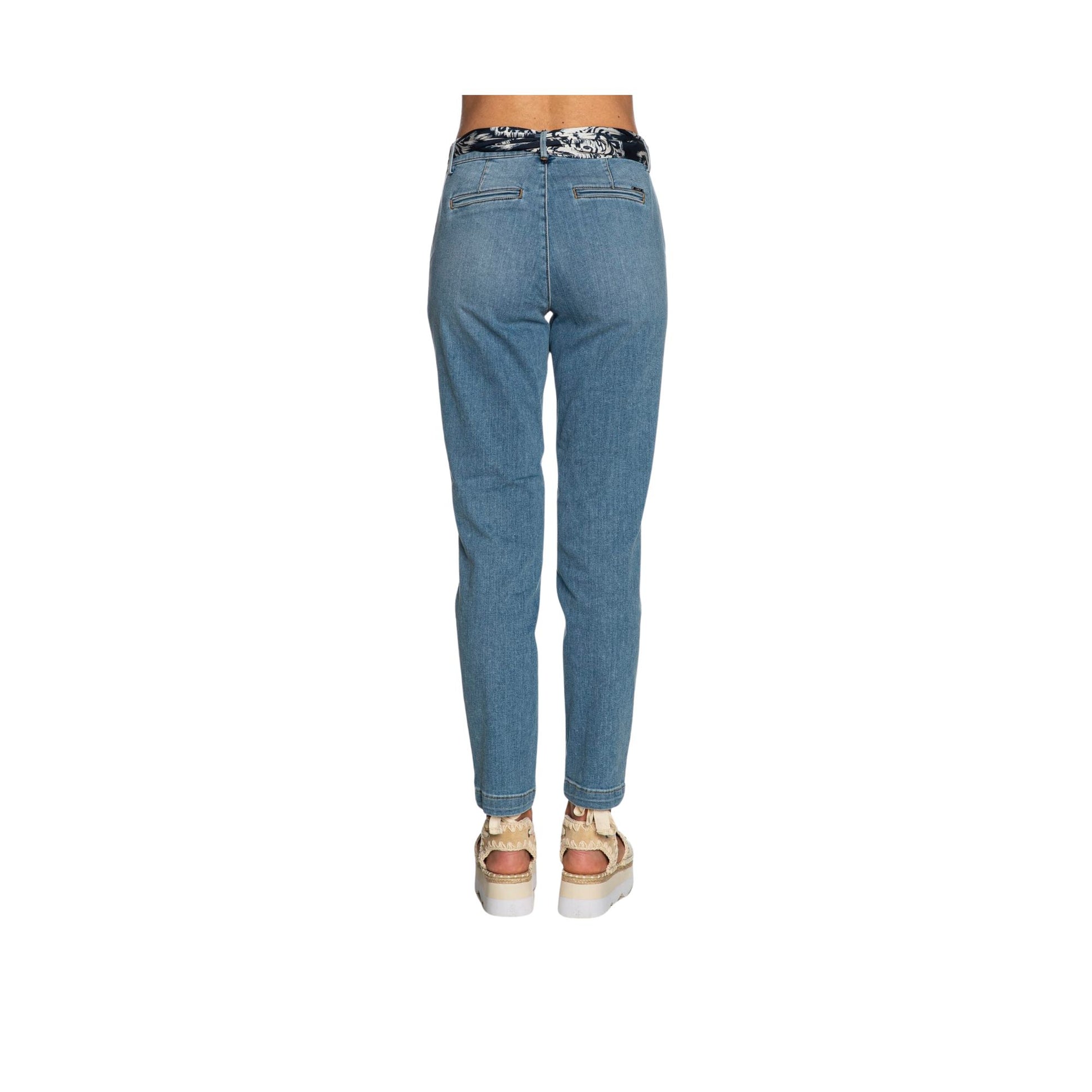 Retro Jeans Donna modello chino Colore Denim Blu