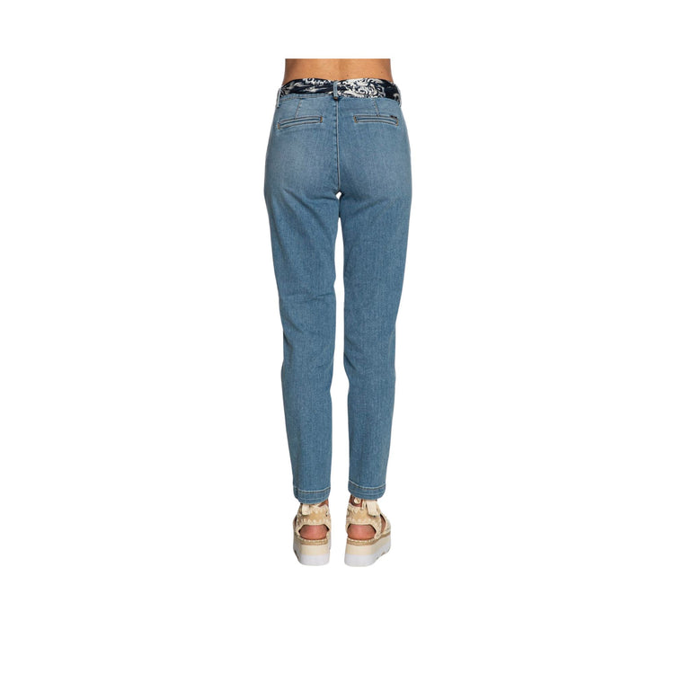 Retro Jeans Donna modello chino Colore Denim Blu
