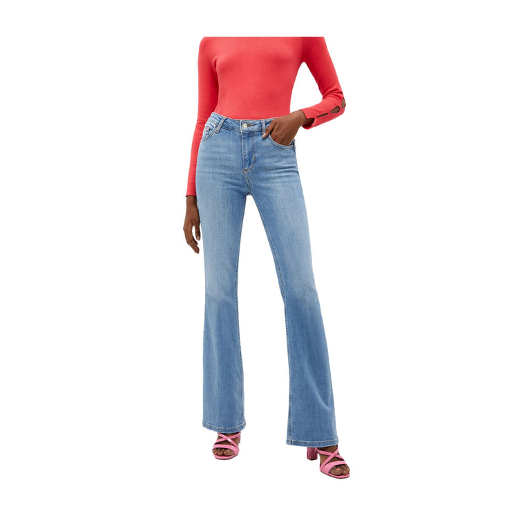 JEAN FLARE TAILLE HAUTE - DENIM BLEU FONCÉ