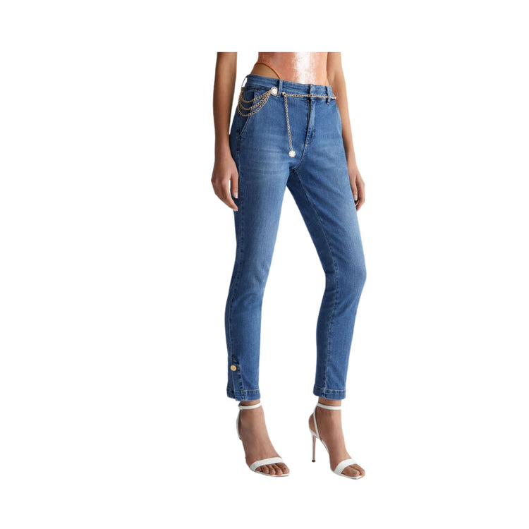 Women's Denim Chino Jeans - Blue Denim