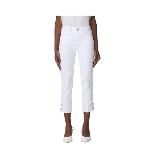 Jeans Donna con bottoni gioiello sul fondo