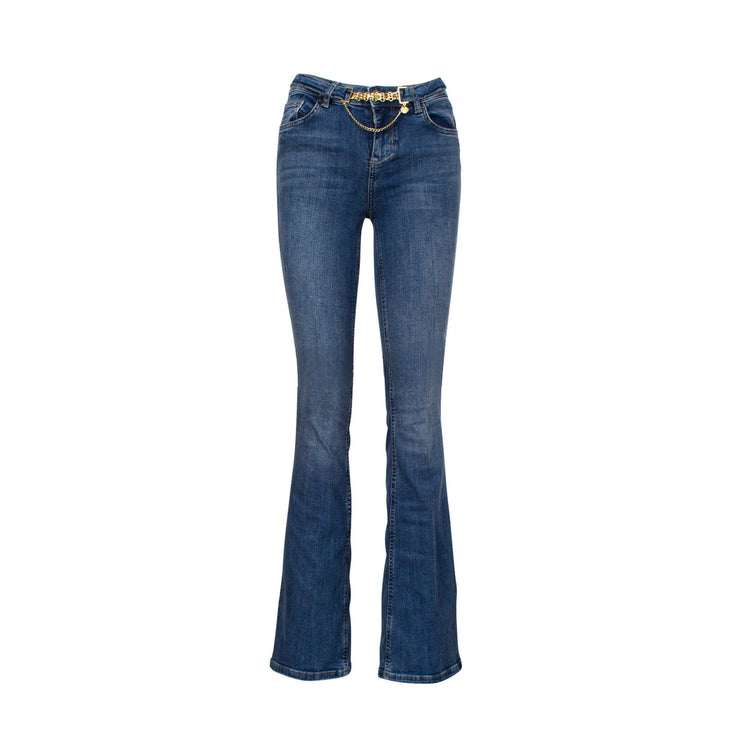 Jeans Donna a zampa con cintura