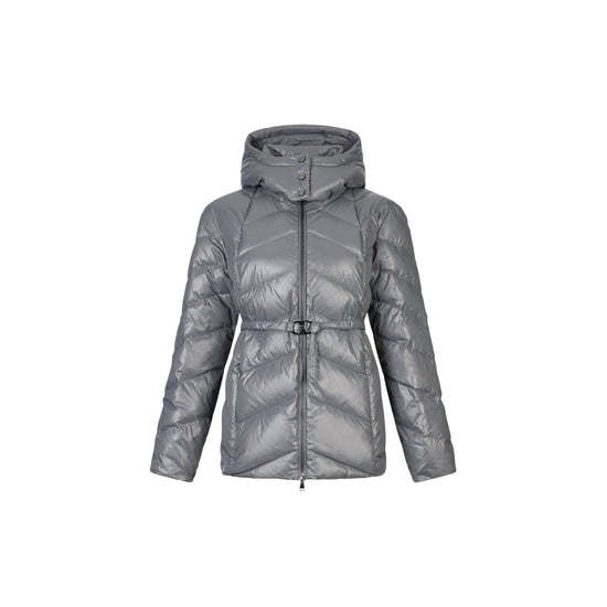 Piumino Donna trapuntato con cappuccio Grigio