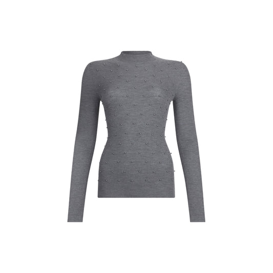 Maglia Donna con perle applicate Grigio