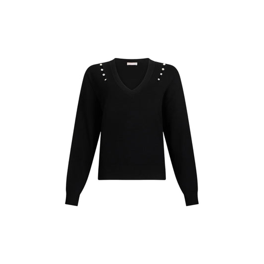 Maglia Donna in nero con castoni gioiello