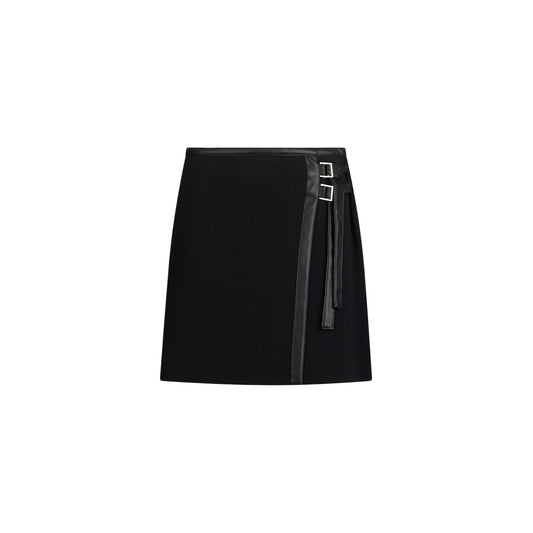 Minigonna Donna in maglia con fibbie Nero