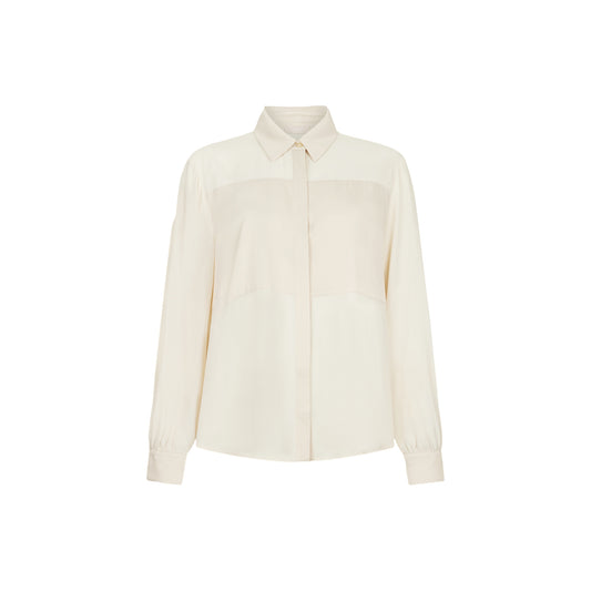 Camicia Donna in crêpe de chine Beige