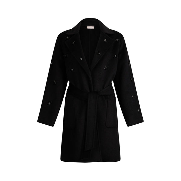 Cappotto Donna in lana con ricami gioiello