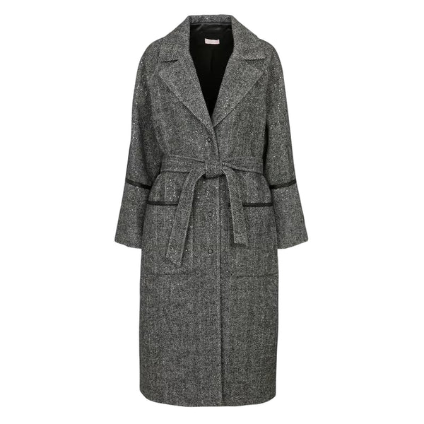 Cappotto lungo Donna con inserti lurex