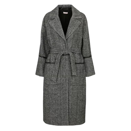Cappotto lungo Donna con inserti lurex
