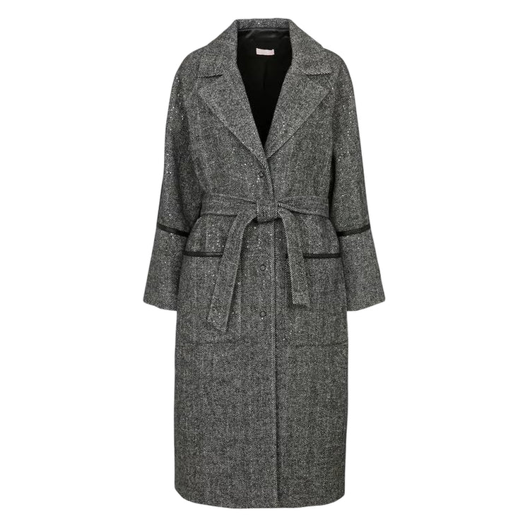 Cappotto lungo Donna con inserti lurex