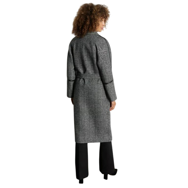 Cappotto lungo Donna con inserti lurex retro