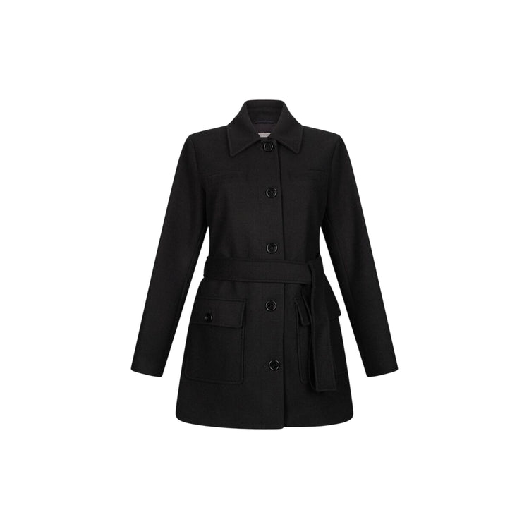 Cappotto Donna con collo a camicia Nero