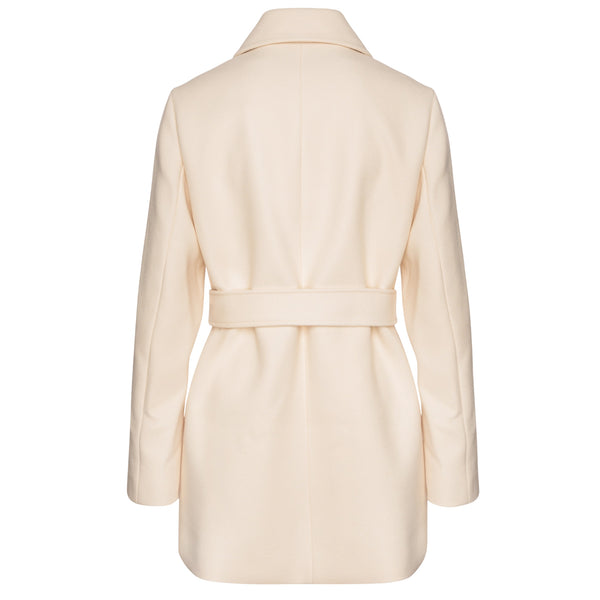 Cappotto Donna con collo a camicia Beige retro