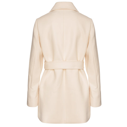 Cappotto Donna con collo a camicia Beige retro
