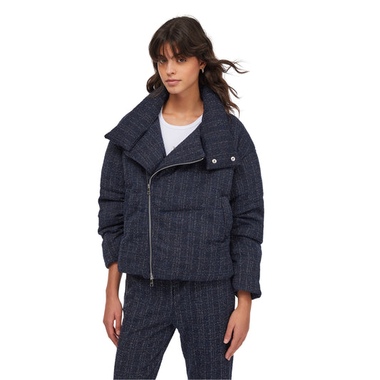 Piumino Donna bouclé imbottito modella frontale