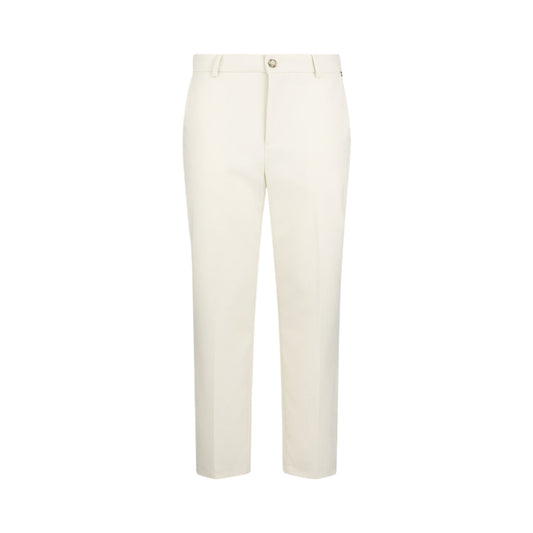 Pantaloni chino Donna in tessuto mélange Bianco