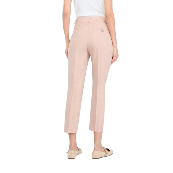 Pantaloni chino Donna in tessuto mélange Rosa modella retro