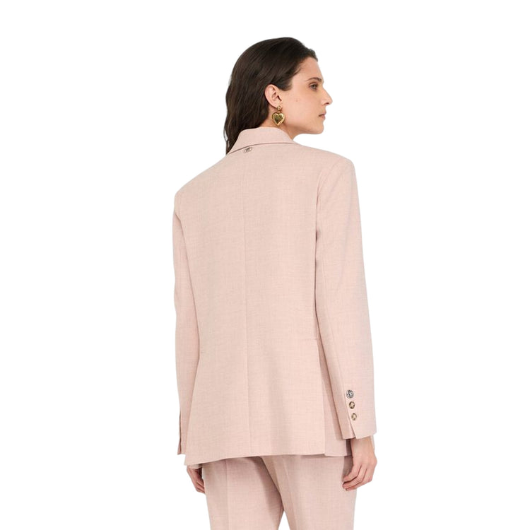 Blazer Donna in tessuto mélange Rosa modella retro