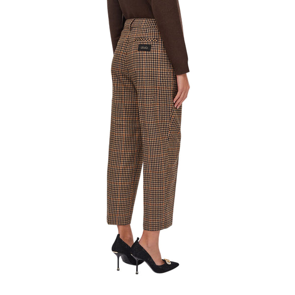 Pantaloni Donna a quadri all over modella retro