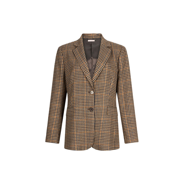 Giacca Donna over con fantasia a quadretti all over