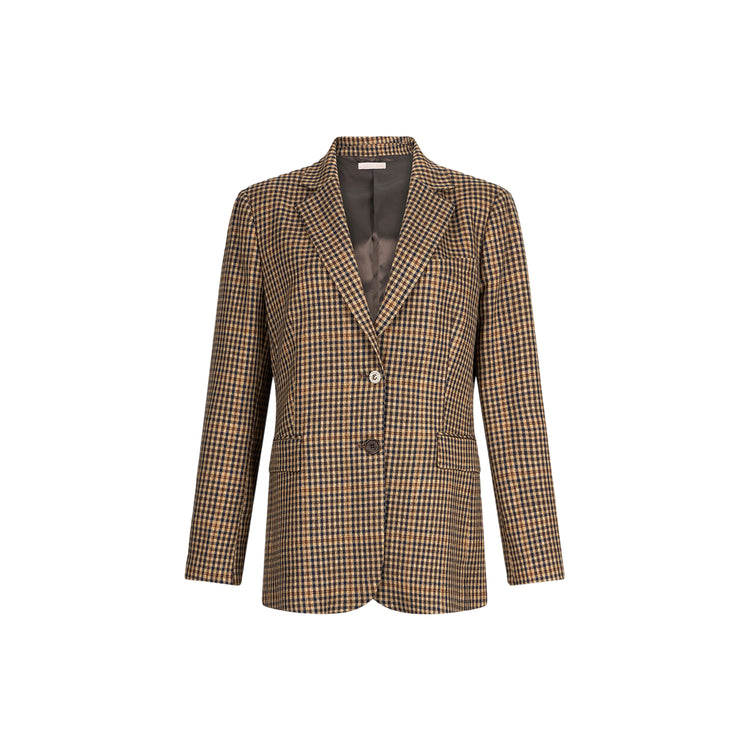 Giacca Donna over con fantasia a quadretti all over