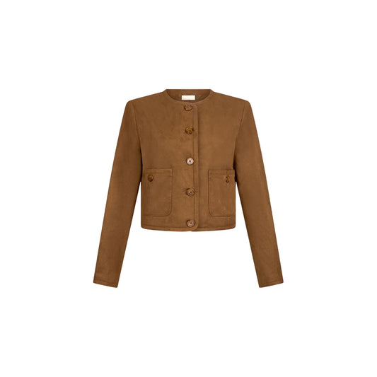 Giacca Donna effetto camoscio marrone