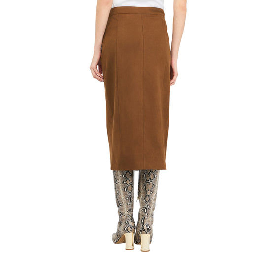 Gonna Donna midi con spacchetto marrone modella retro