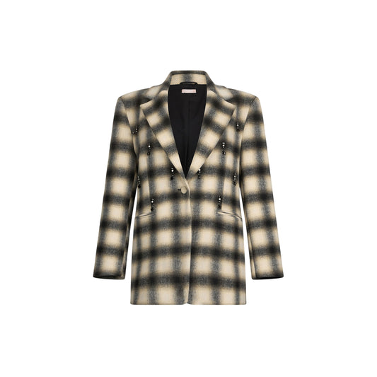 Giacca Donna a quadri con ricami gioiello