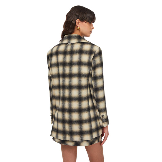 Giacca Donna a quadri con ricami gioiello modella retro