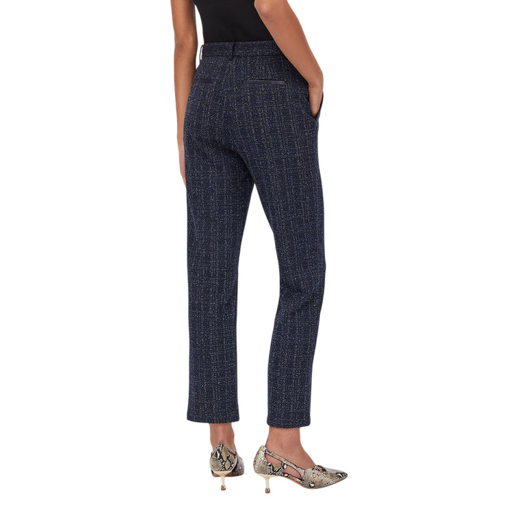 Pantaloni Donna in bouclé Blu modella retro