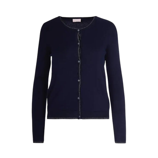 Cardigan Donna con inserti lurex Blu scuro