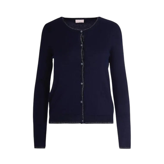 Cardigan Donna con inserti lurex Blu scuro