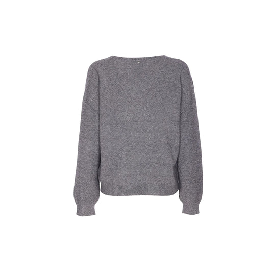 Maglia Donna con micro paillettes Grigio retro