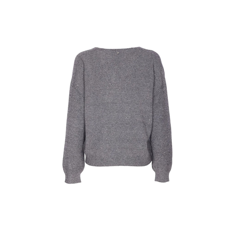 Maglia Donna con micro paillettes Grigio retro