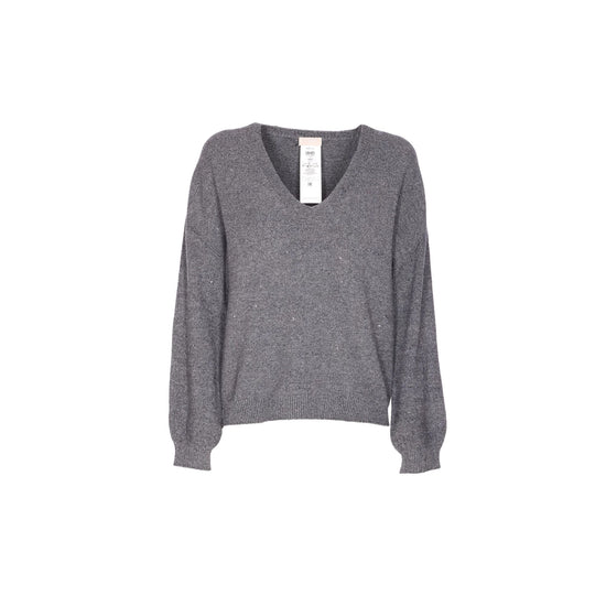 Maglia Donna con micro paillettes Grigio