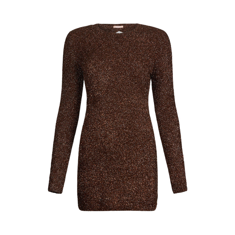 Abito corto Donna effetto sparkling marrone