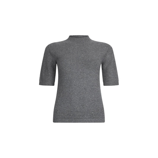 Maglia Donna con micro-paillettes Grigio