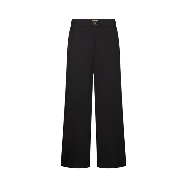 Pantaloni cropped Donna con cintura Nero