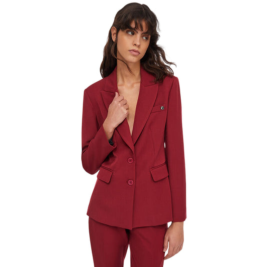 Blazer Donna slim fit Rosso modella frontale