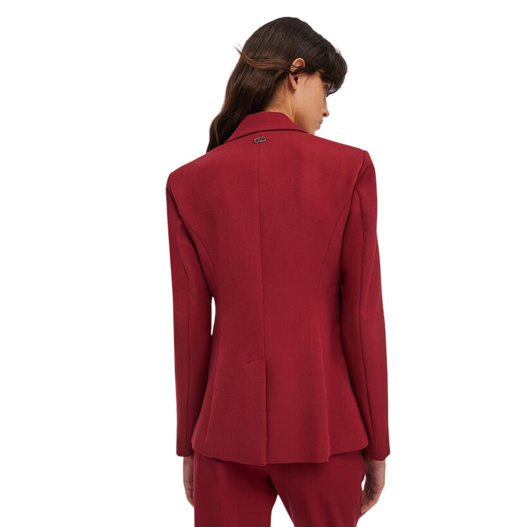 Blazer Donna slim fit Rosso modella retro