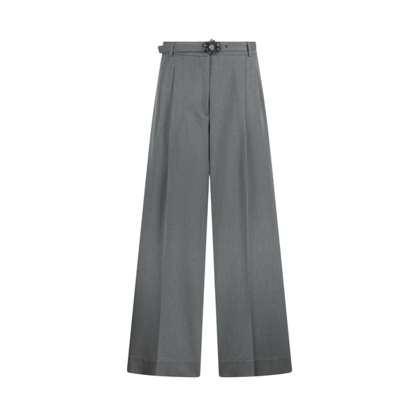 Pantaloni Donna a palazzo con cintura Grigio