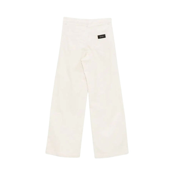 Pantaloni Donna in velluto a coste bianco retro