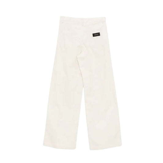 Pantaloni Donna in velluto a coste bianco retro