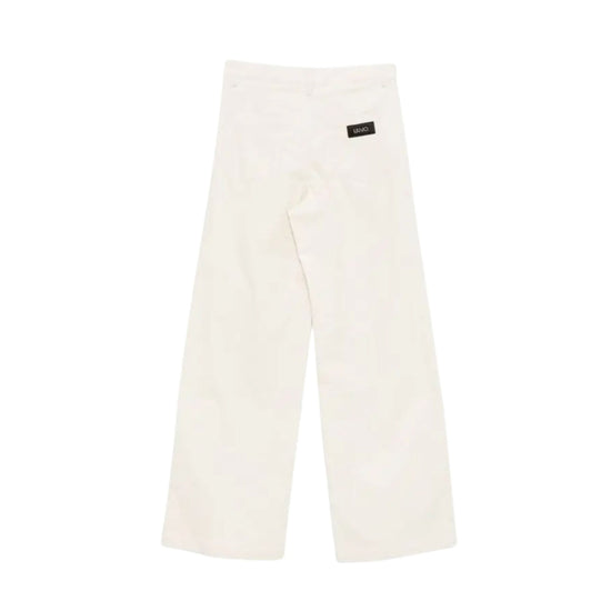 Pantaloni Donna in velluto a coste bianco retro