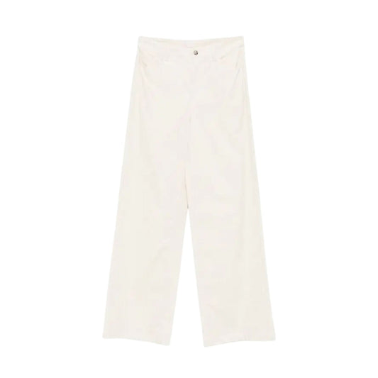 Pantaloni Donna in velluto a coste bianco