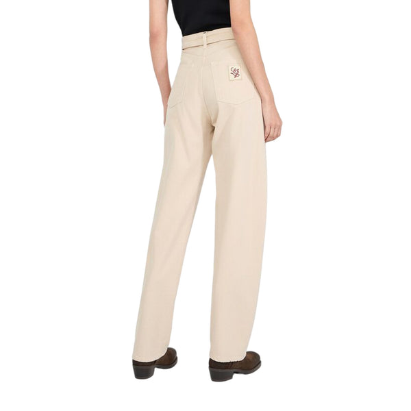 Pantaloni Donna in drill con cintura regolabile modella retro