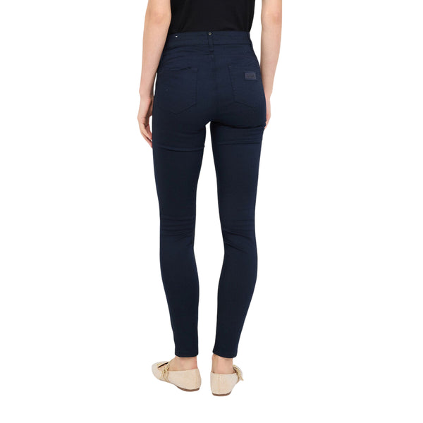 Pantaloni Donna Skinny Blu navy con pietre modella retro
